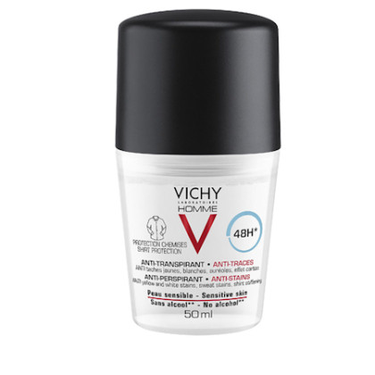 Vichy Homme Deodorant deodorant roll-on proti bílým a žlutým skvrná