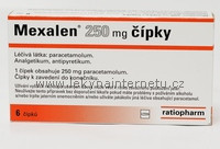 Mexalen 250 mg - 6 čípků