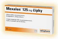 Mexalen 125 mg - 6 čípků