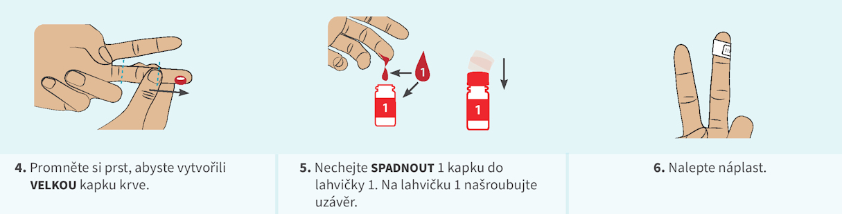 Pokračování odběru krve pro domácí HIV test